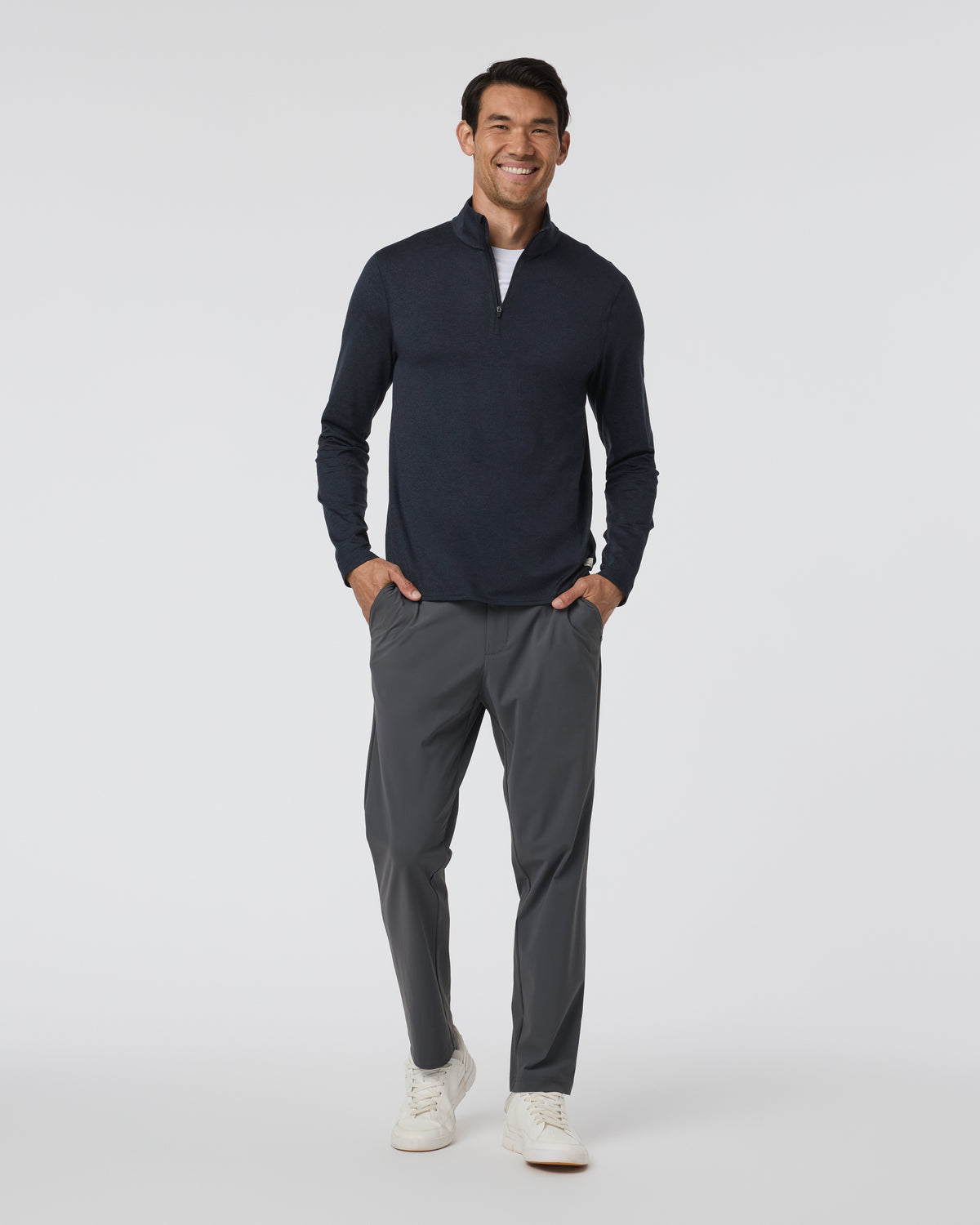 Ponto Half Zip Mock Neck Ink Heather | Vuori online