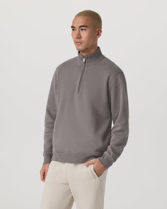 Seaside 1/2 Zip Classic Men's Cavern Grey Pullover | Vuori discount