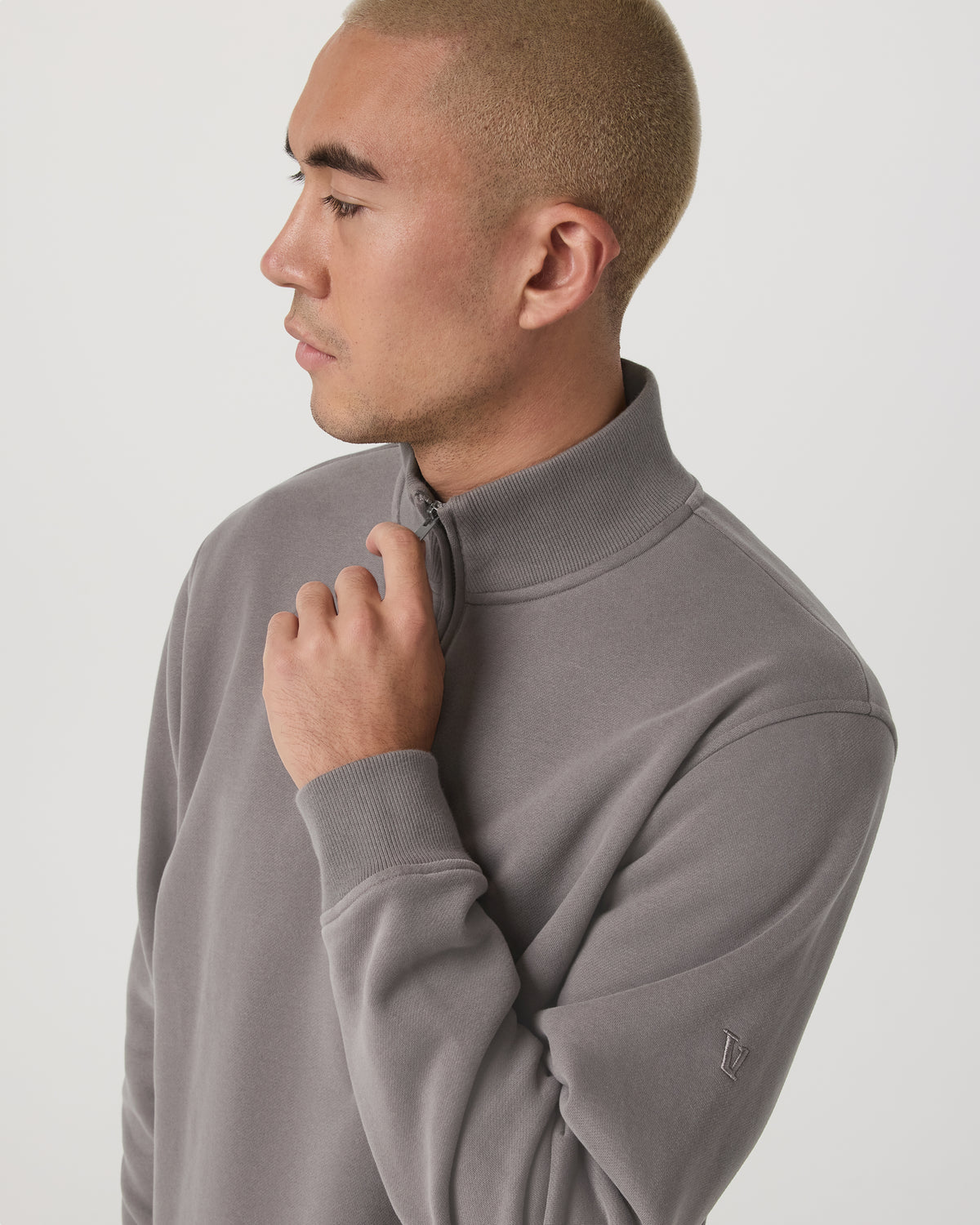Seaside 1/2 Zip Classic Men's Cavern Grey Pullover | Vuori discount