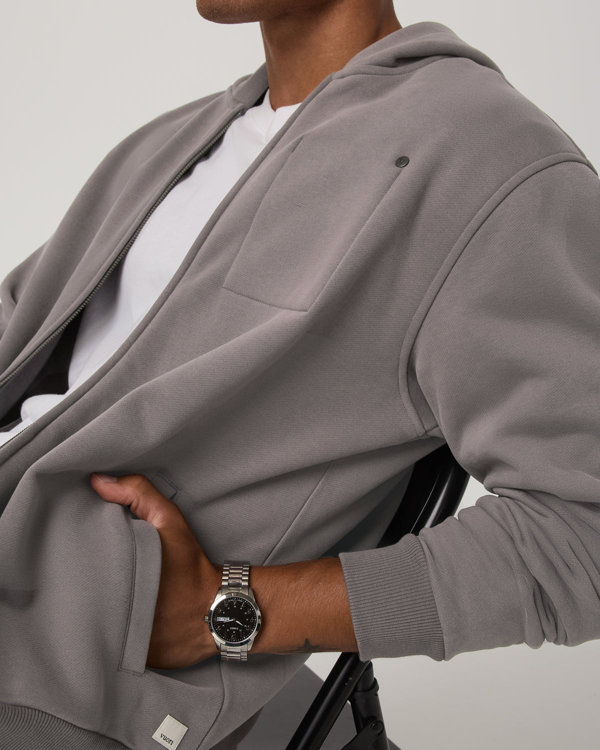 Seaside Full Zip 2.0 Men's Cavern Grey Full Zip Hoodie | Vuori outlet