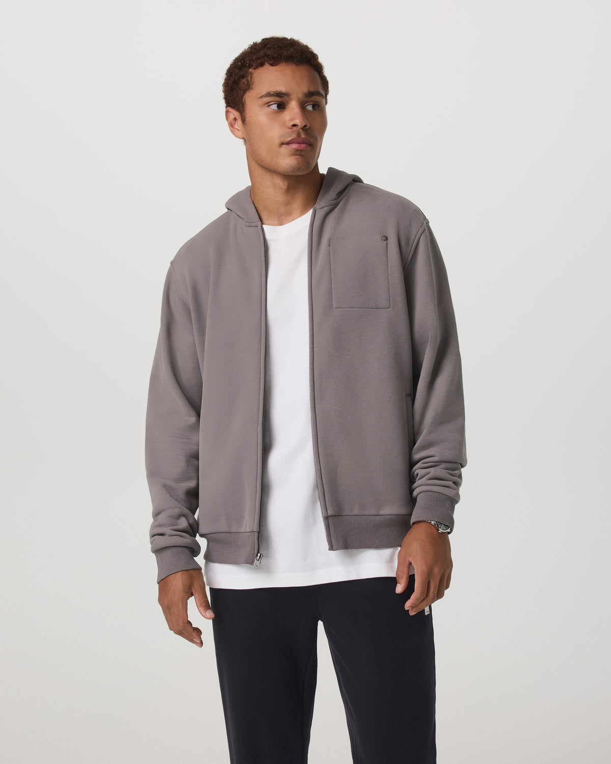 Seaside Full Zip 2.0 Men's Cavern Grey Full Zip Hoodie | Vuori outlet