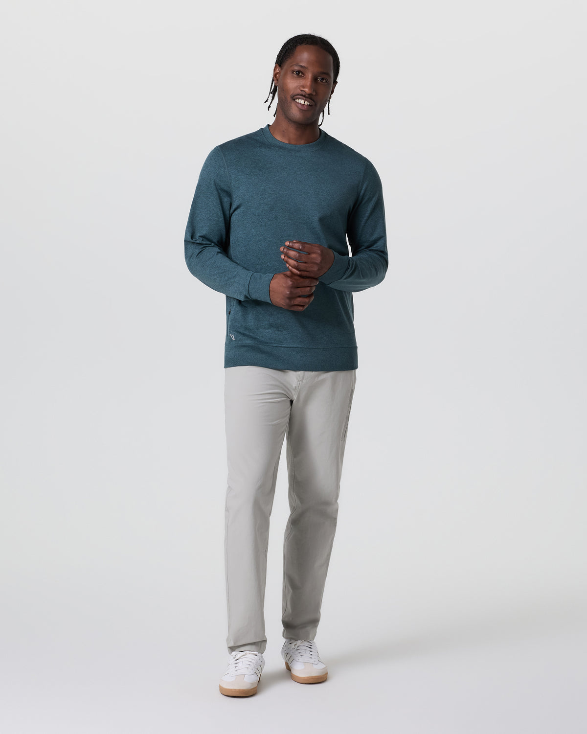 Ponto Performance Crew Deep Sea Heather Pullover | Vuori shop