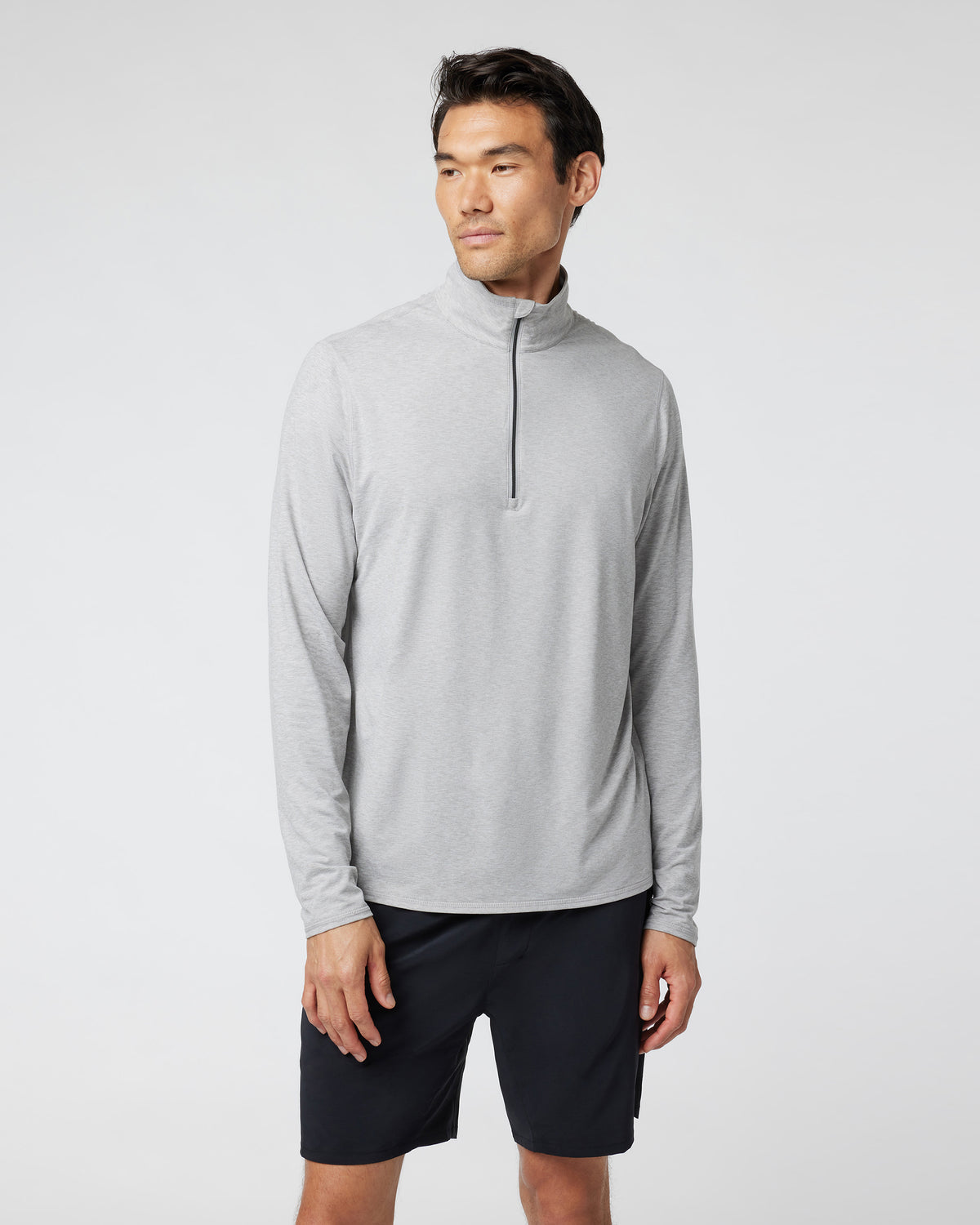 Ease Performance Half Zip 2.0 Light Heather Grey | Vuori shop