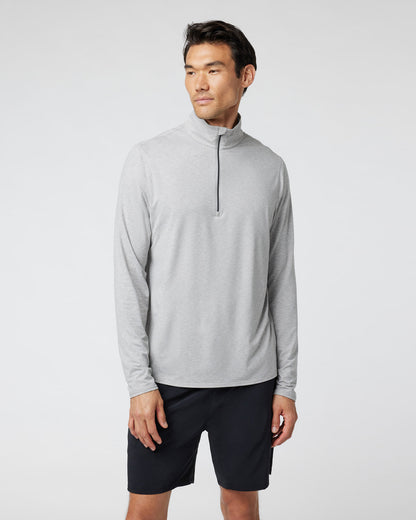 Ease Performance Half Zip 2.0 Light Heather Grey | Vuori shop