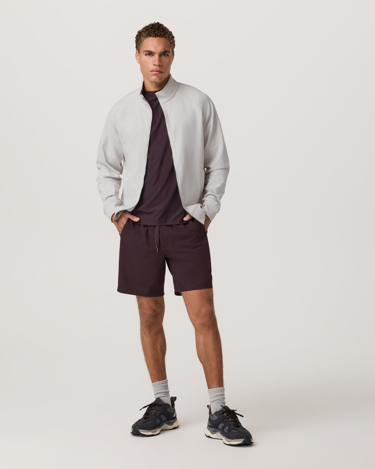Coronado Novelty Full Zip Salt Heather Mock Neck Jacket | Vuori sale