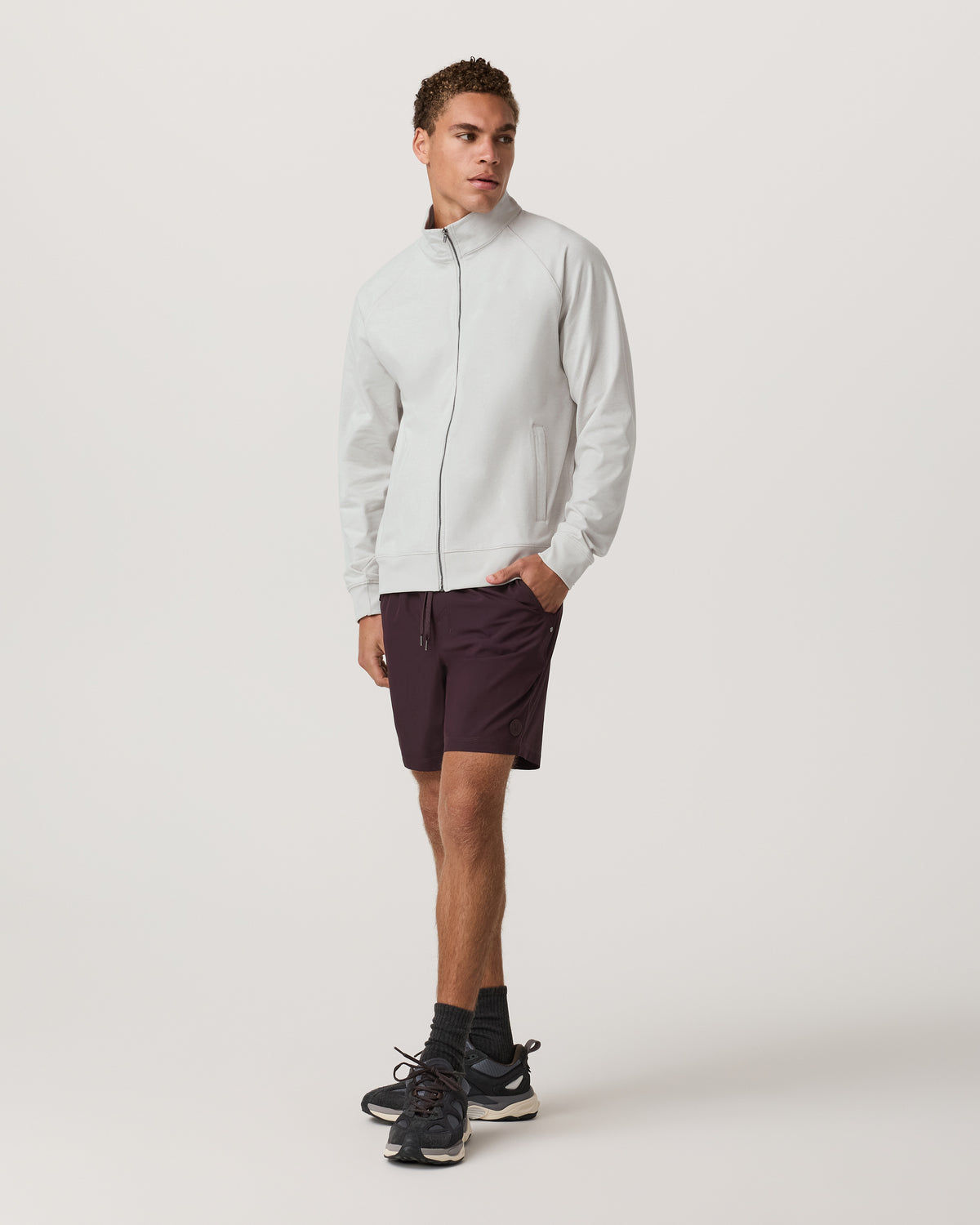 Coronado Novelty Full Zip Salt Heather Mock Neck Jacket | Vuori sale