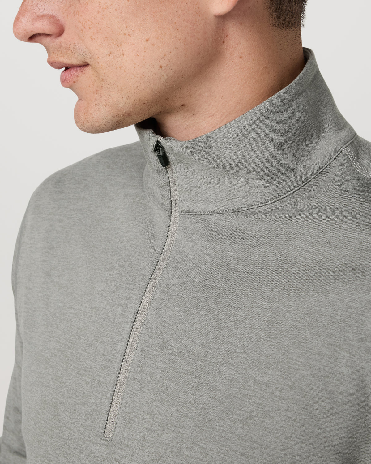 Ponto 1/2 Zip Mock Neck Men's Driftwood Heather Top | Vuori discount