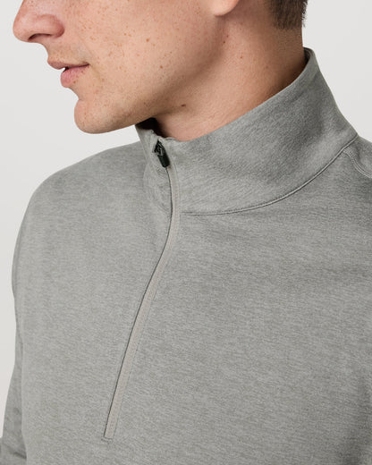 Ponto 1/2 Zip Mock Neck Men's Driftwood Heather Top | Vuori discount