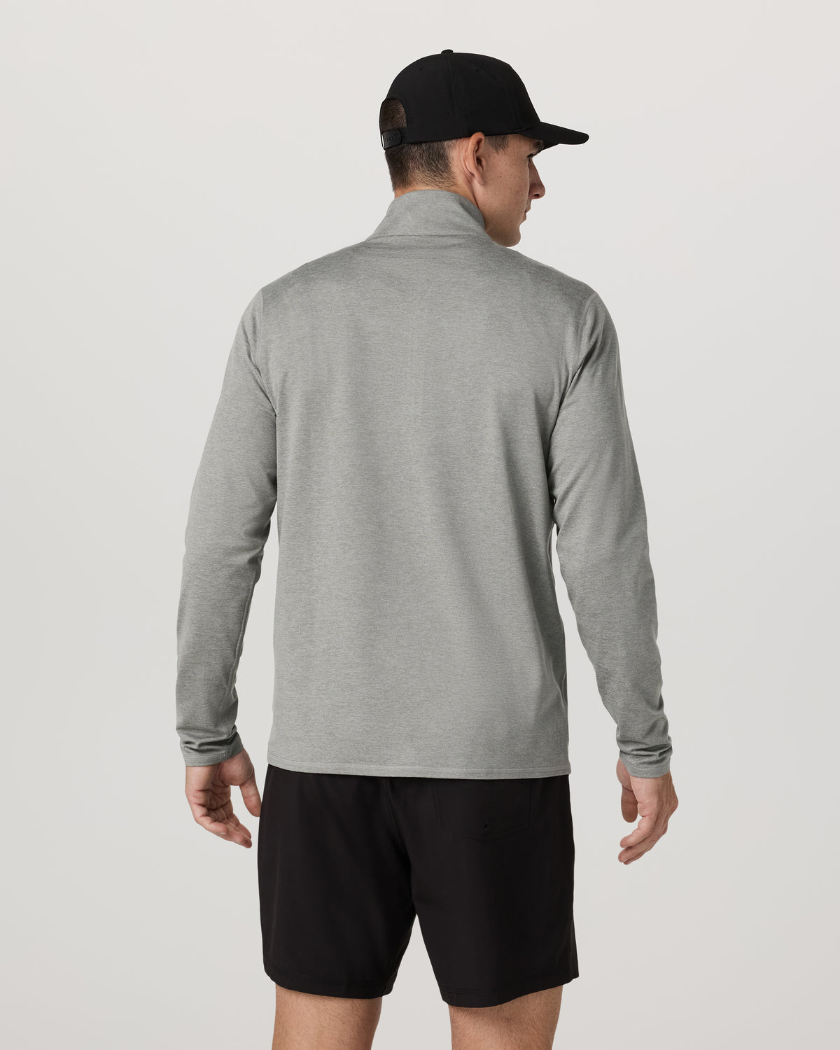 Ponto 1/2 Zip Mock Neck Men's Driftwood Heather Top | Vuori discount