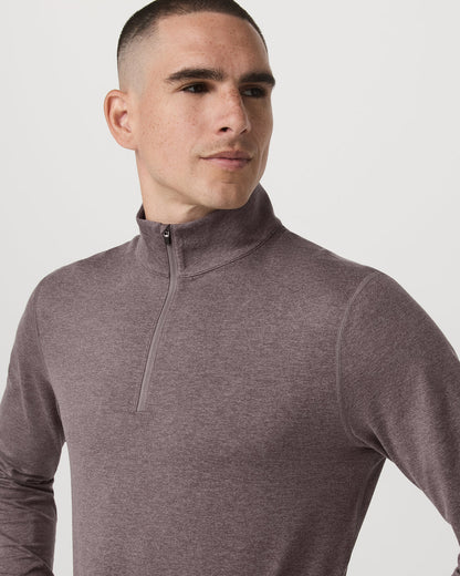 Ponto 1/2 Zip Mock Neck Men's Huckleberry Heather Top | Vuori discount