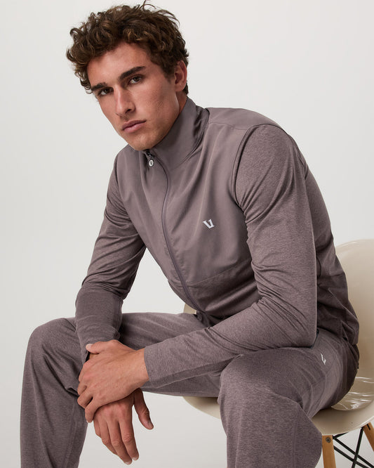 Men's Sunday Element Track Jacket Huckleberry Heather | Vuori shop