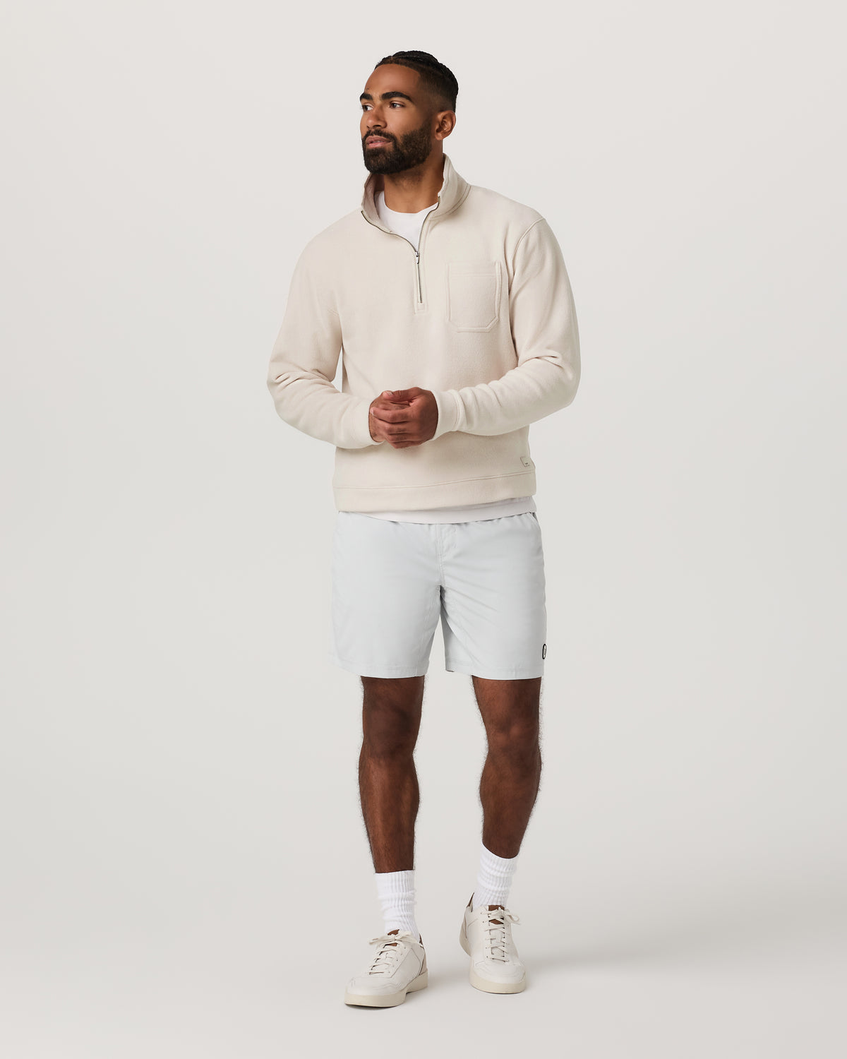Beach Fleece 1/2 Zip - Relaxed Bone Heather Pullover | Vuori outlet