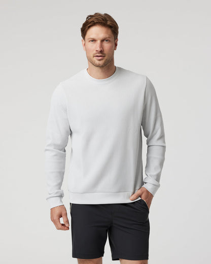 Jamestown Crew Men's Frost Grey Waffle Crewneck | Vuori sale