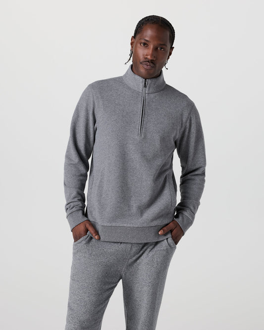 Cypress 1/4 Zip 2.0 Heather Grey | Vuori for sale
