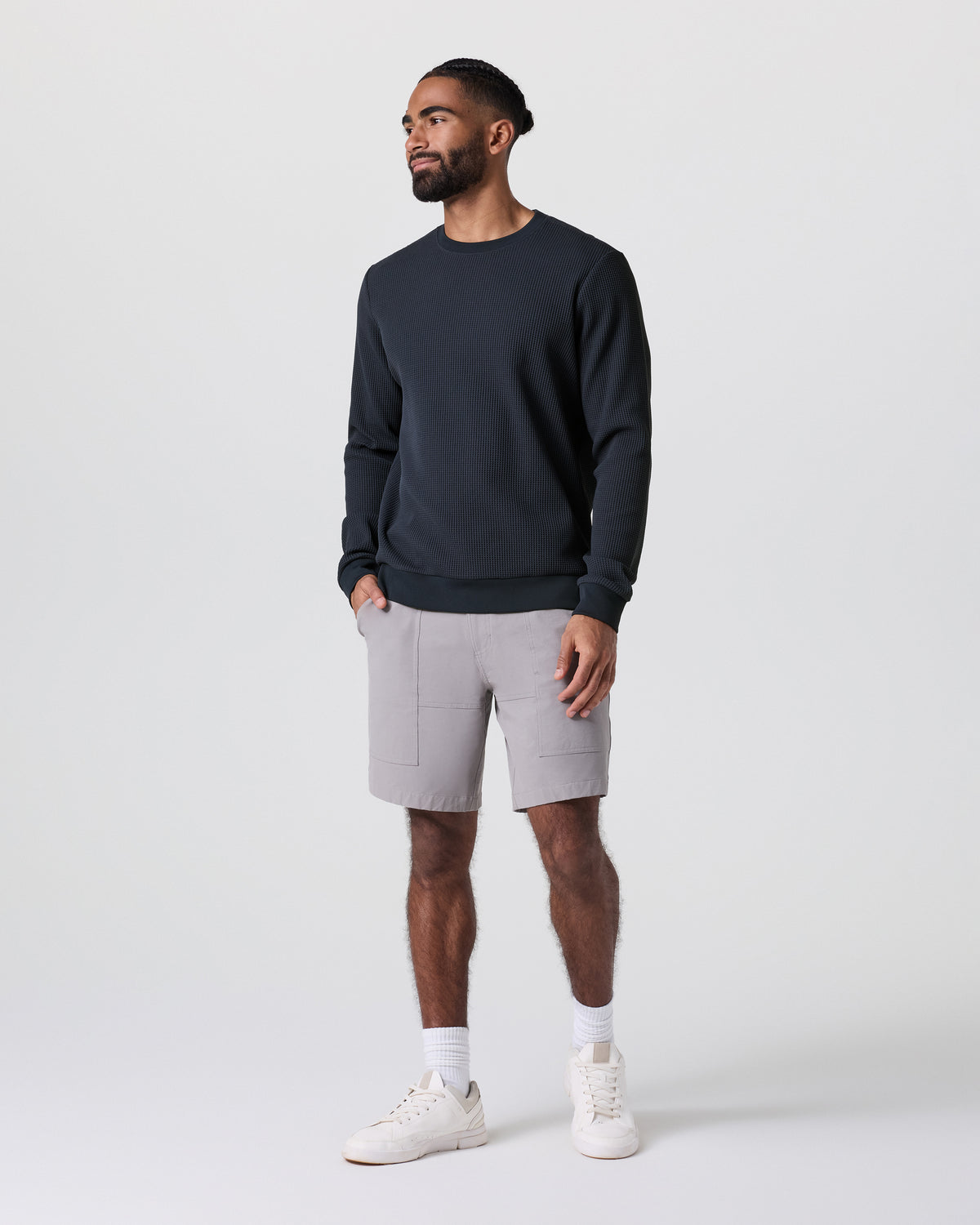 Jamestown Crew Men's Navy Waffle Crewneck | Vuori discount