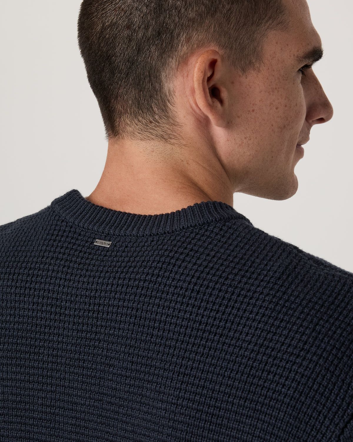 Denver Waffle Crew Sweater Men's Navy Wool Sweater | Vuori for sale