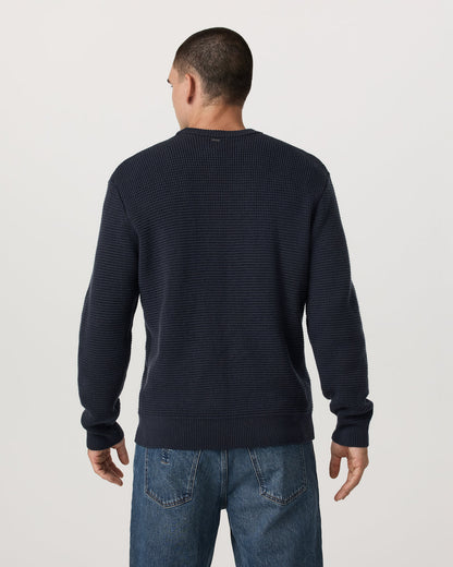 Denver Waffle Crew Sweater Men's Navy Wool Sweater | Vuori for sale