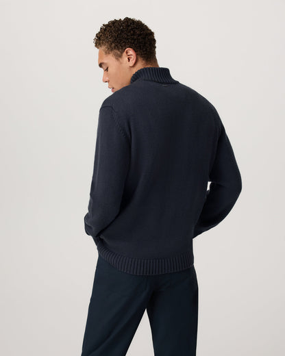 Denver Full Zip Sweater Men's Navy Zip Sweater | Vuori online
