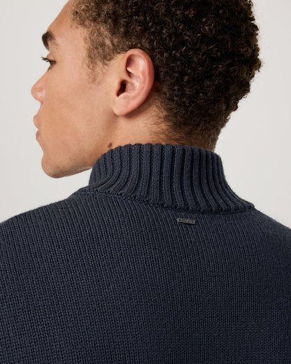 Denver Full Zip Sweater Men's Navy Zip Sweater | Vuori online