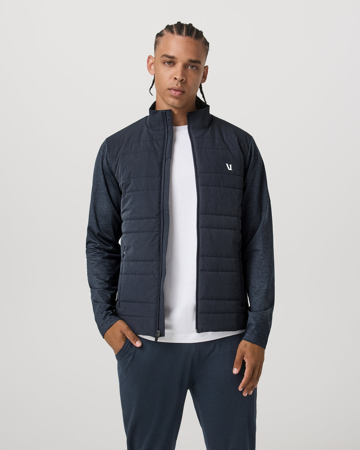 Sunday Insulated Hybrid Jacket Men's Ink Heather Jacket | Vuori sale