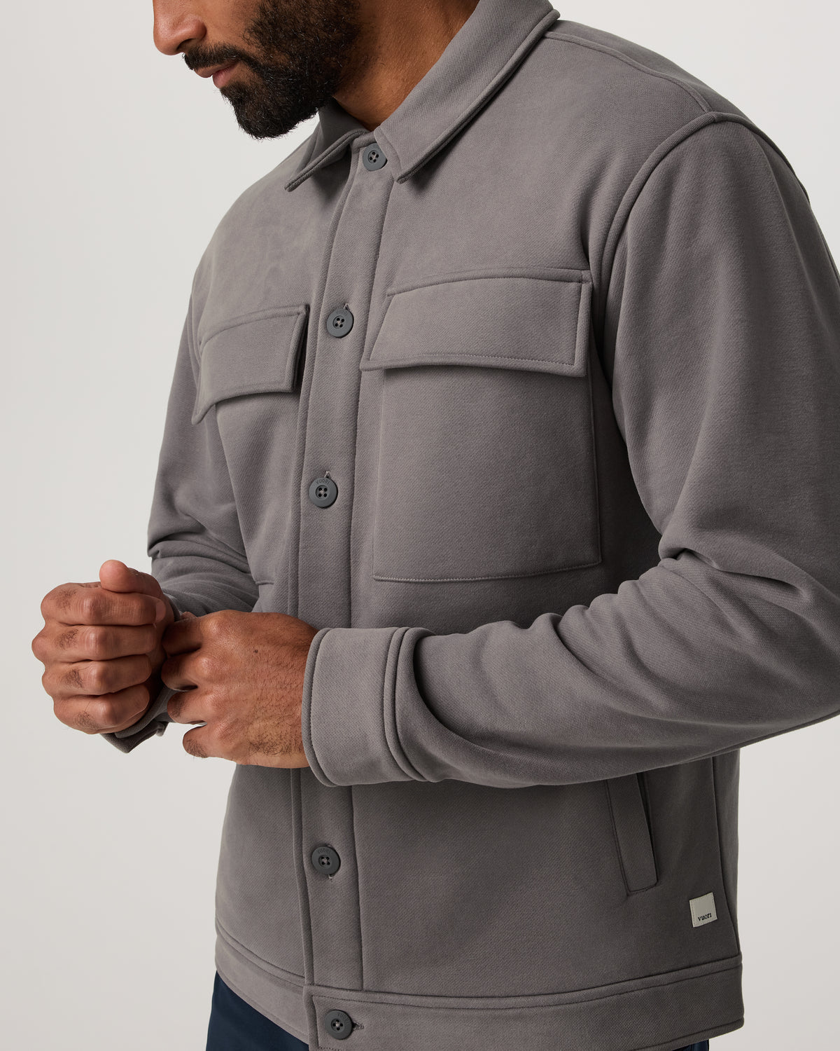 Seaside Shirt Jacket Men's Cavern Grey Lifestyle Jacket | Vuori discount