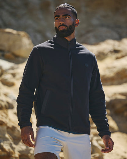Aspen Full Zip Jacket Black Fleece Jacket | Vuori outlet