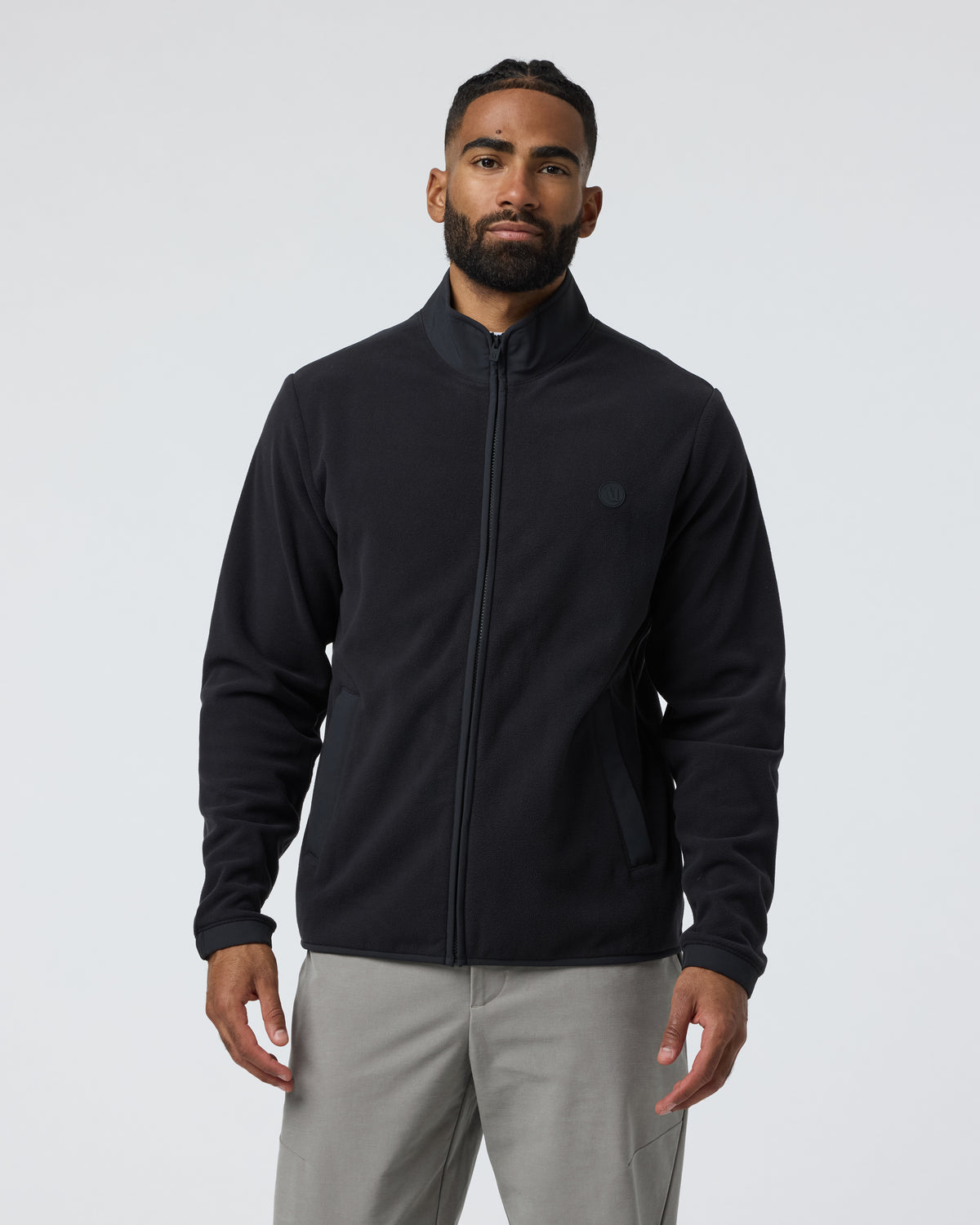 Aspen Full Zip Jacket Black Fleece Jacket | Vuori outlet
