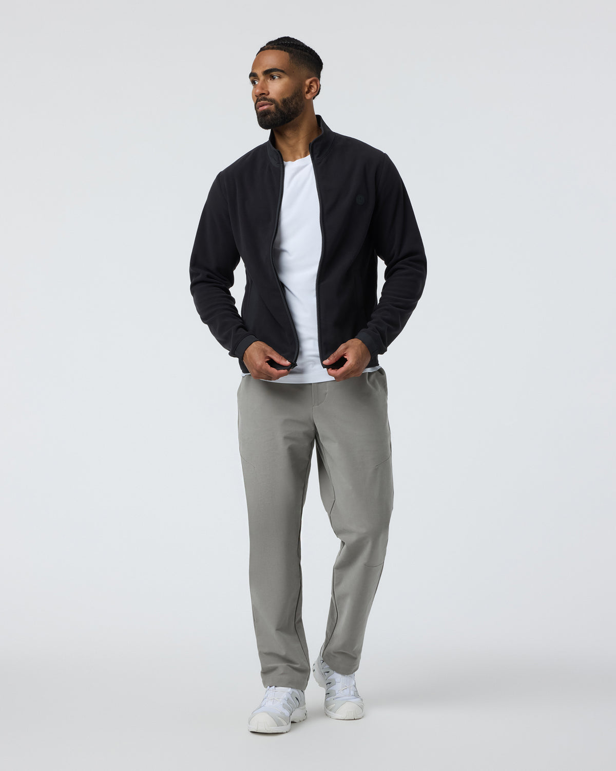 Aspen Full Zip Jacket Black Fleece Jacket | Vuori outlet