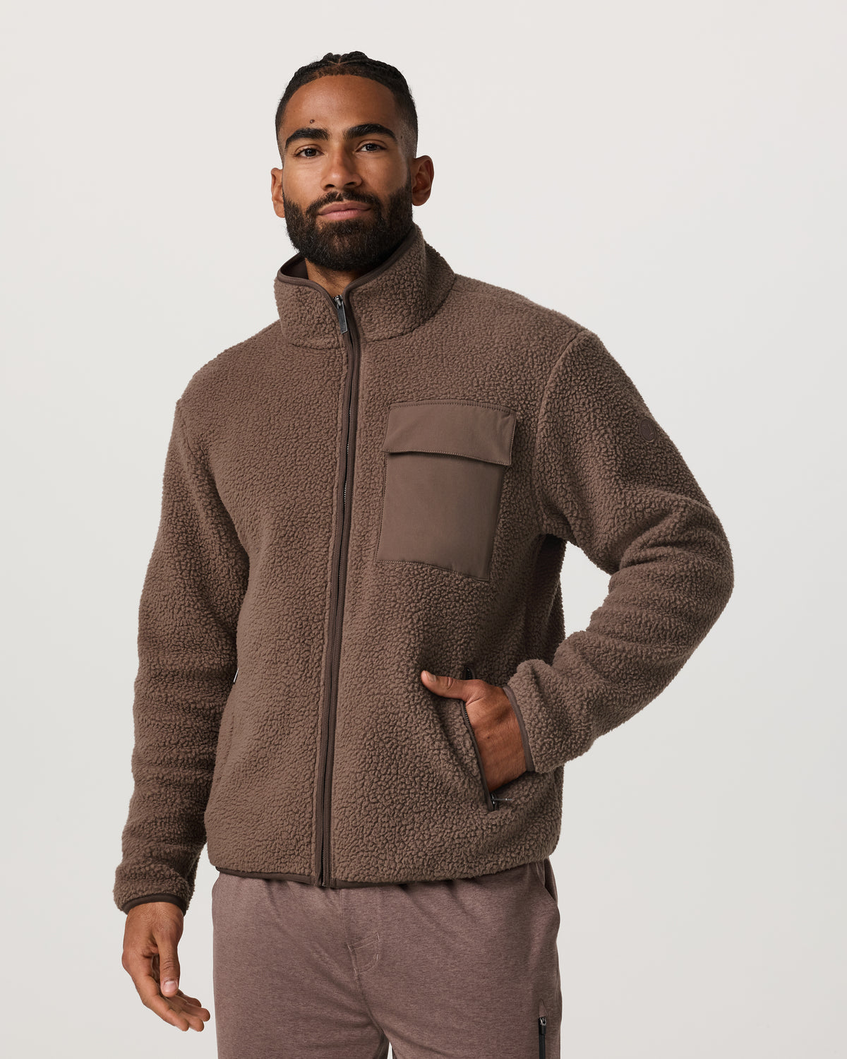 Alpine Fleece Full Zip Men's Elm Mock Neck Jacket | Vuori online