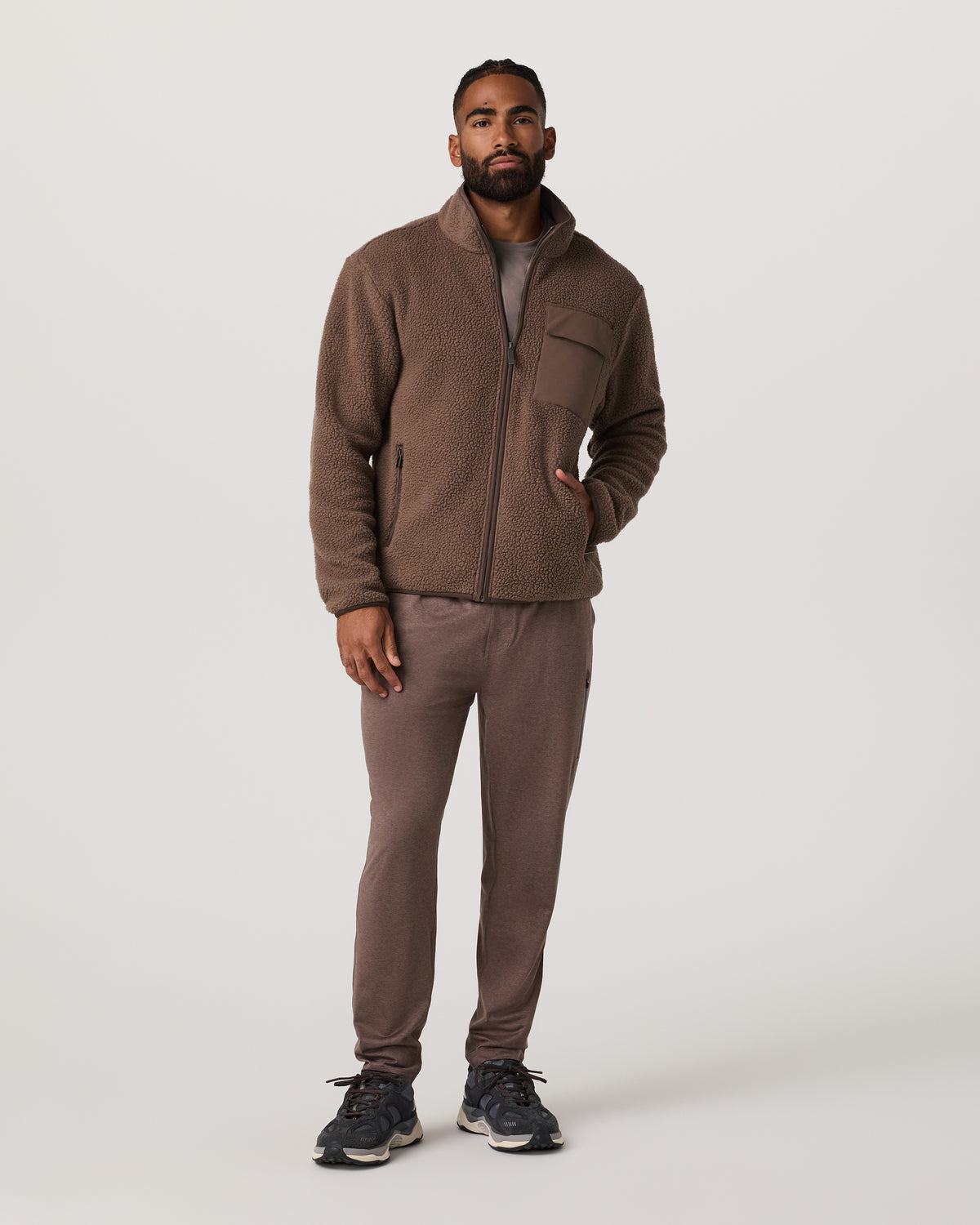 Alpine Fleece Full Zip Men's Elm Mock Neck Jacket | Vuori online