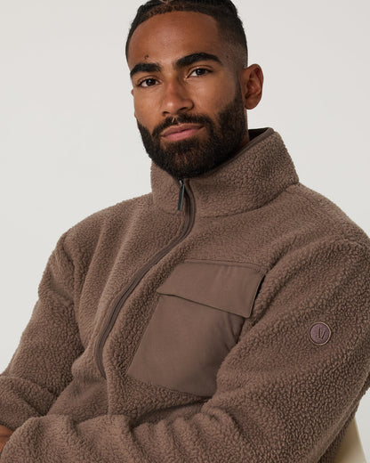 Alpine Fleece Full Zip Men's Elm Mock Neck Jacket | Vuori online
