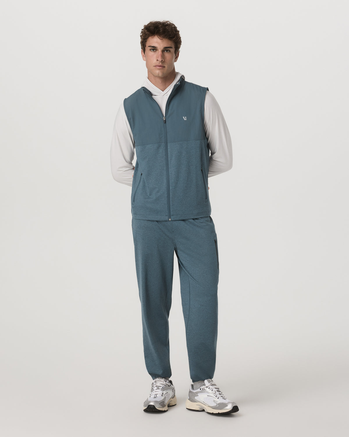 Sunday Element Vest Blue Sea Heather Full-Zip Vest | Vuori onsale