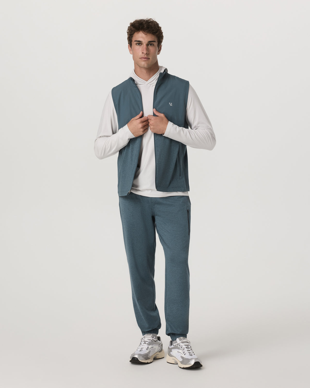 Sunday Element Vest Blue Sea Heather Full-Zip Vest | Vuori onsale