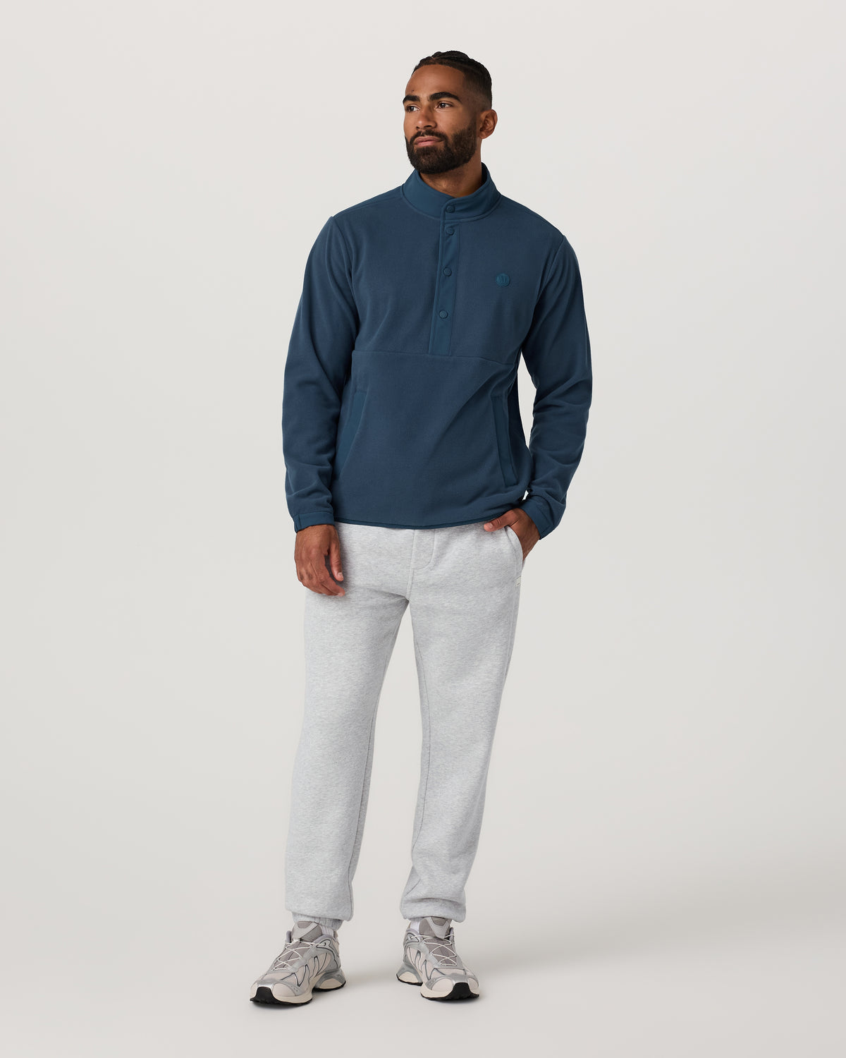 Aspen 1/2 Snap Men's Ocean Blue Mock-Neck Pullover | Vuori online