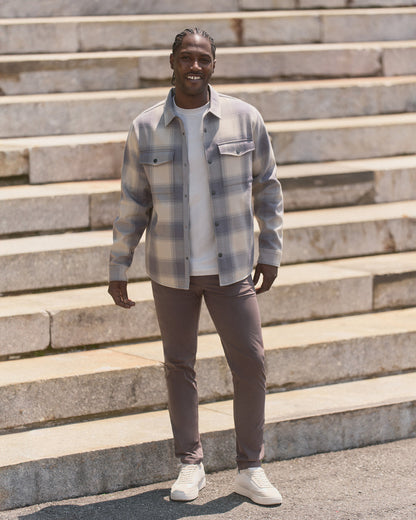Range Shirt Jacket 2.0 Men's Mushroom Plaid Jacket | Vuori onsale