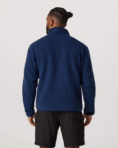 Alpine Fleece Full Zip Men's Blue Coast Mock Neck Jacket | Vuori for sale