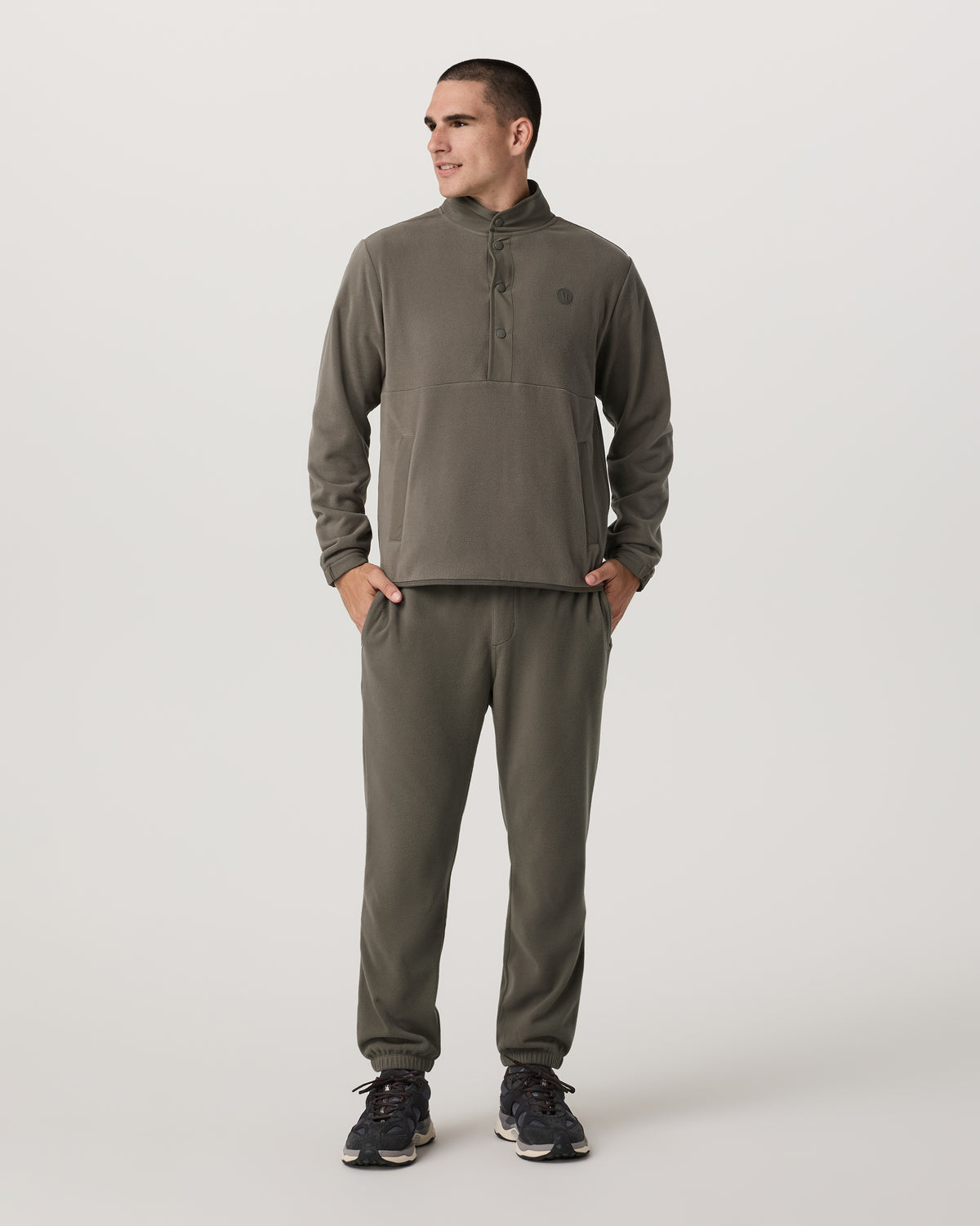 Aspen 1/2 Snap Men's Fleece Mock-Neck Pullover in Root | Vuori sale