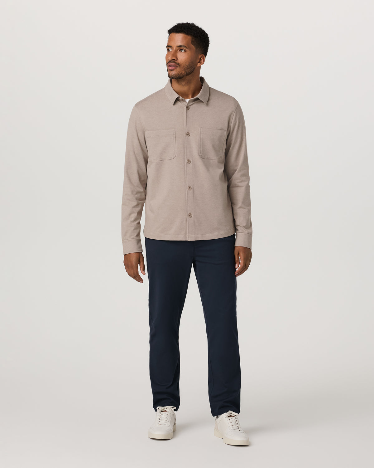 Coronado Shirt Jacket Men's Pumice Heather Shirt Jacket | Vuori for sale