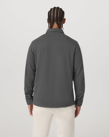 Waffle Shirt Jacket Men's Versatile Dark Pewter Jacket | Vuori outlet