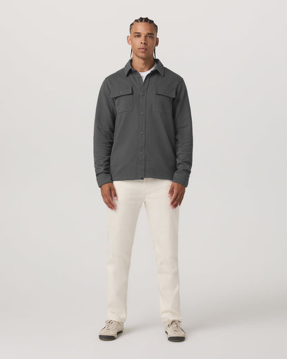 Waffle Shirt Jacket Men's Versatile Dark Pewter Jacket | Vuori outlet