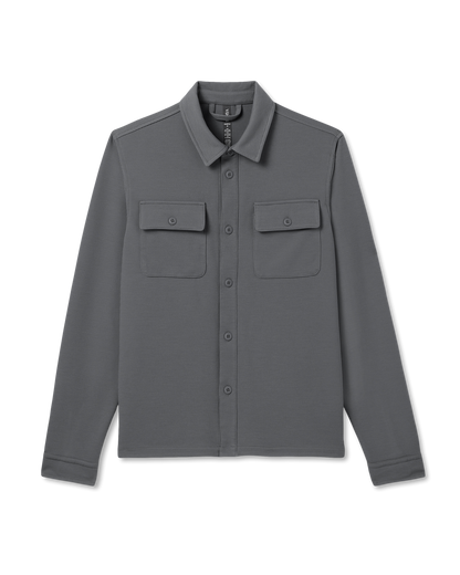 Waffle Shirt Jacket Men's Versatile Dark Pewter Jacket | Vuori outlet