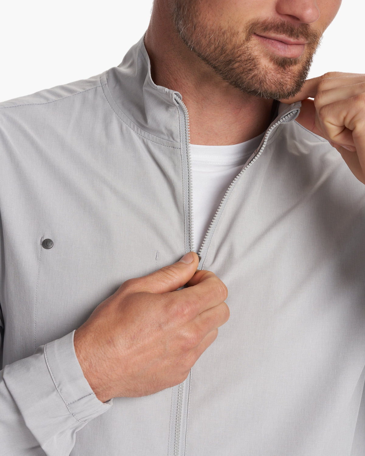 Venture Track Jacket Platinum Linen Texture | Vuori shop