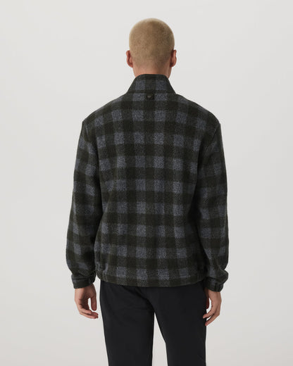 Ridge Fleece Jacket Men's Olive Plaid Zip-Up | Vuori discount