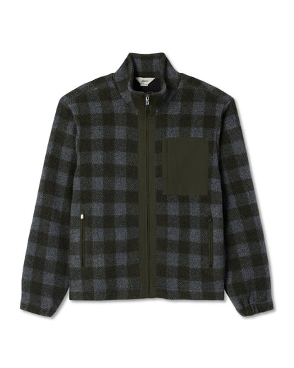 Ridge Fleece Jacket Men's Olive Plaid Zip-Up | Vuori discount