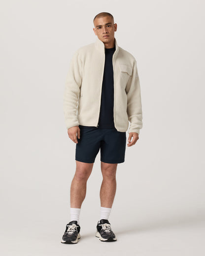 Alpine Fleece Full Zip Men's Bone Mock Neck Jacket | Vuori outlet