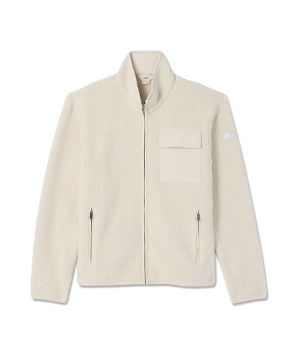 Alpine Fleece Full Zip Men's Bone Mock Neck Jacket | Vuori outlet