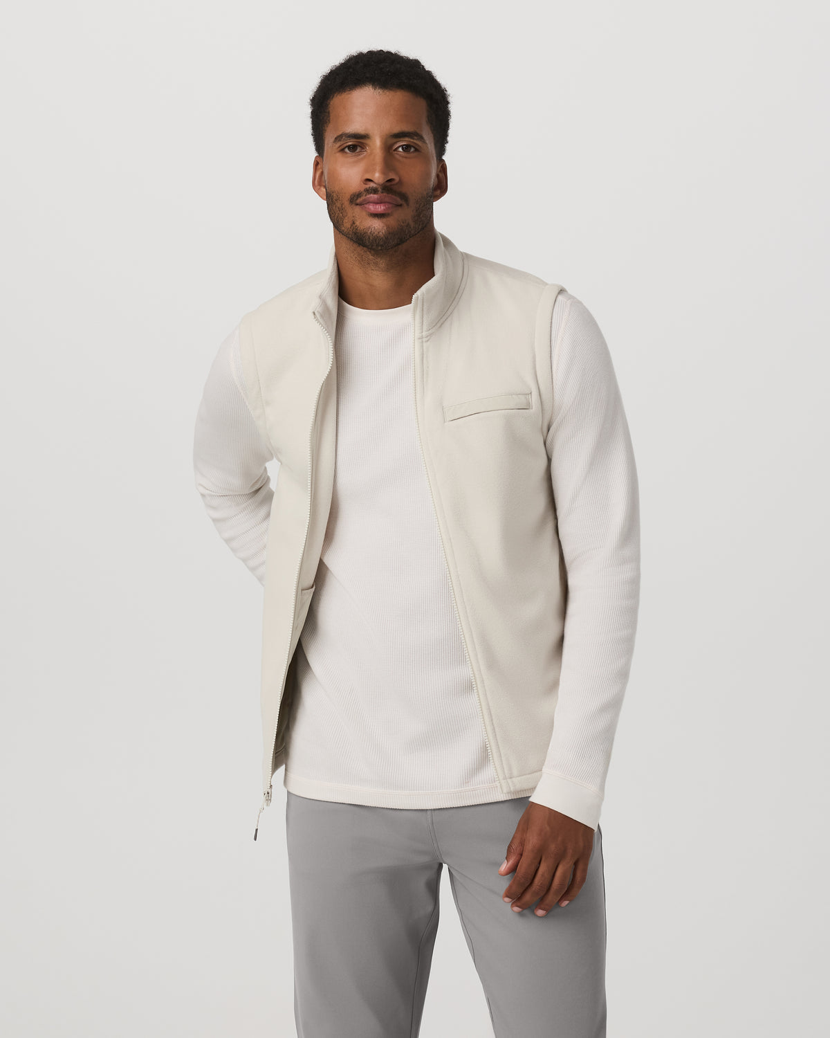 Aspen Vest Men's Mushroom Zip-Up Fleece Vest | Vuori shop