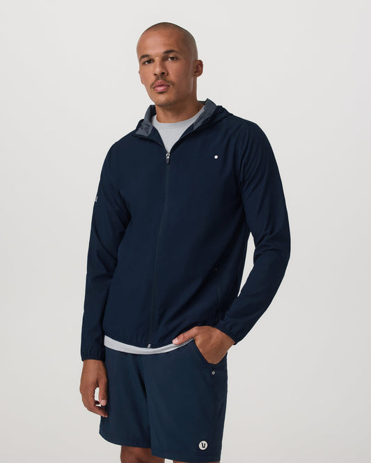 Outdoor Trainer Shell Men's Lightweight Full-Zip Ink Jacket | Vuori for sale