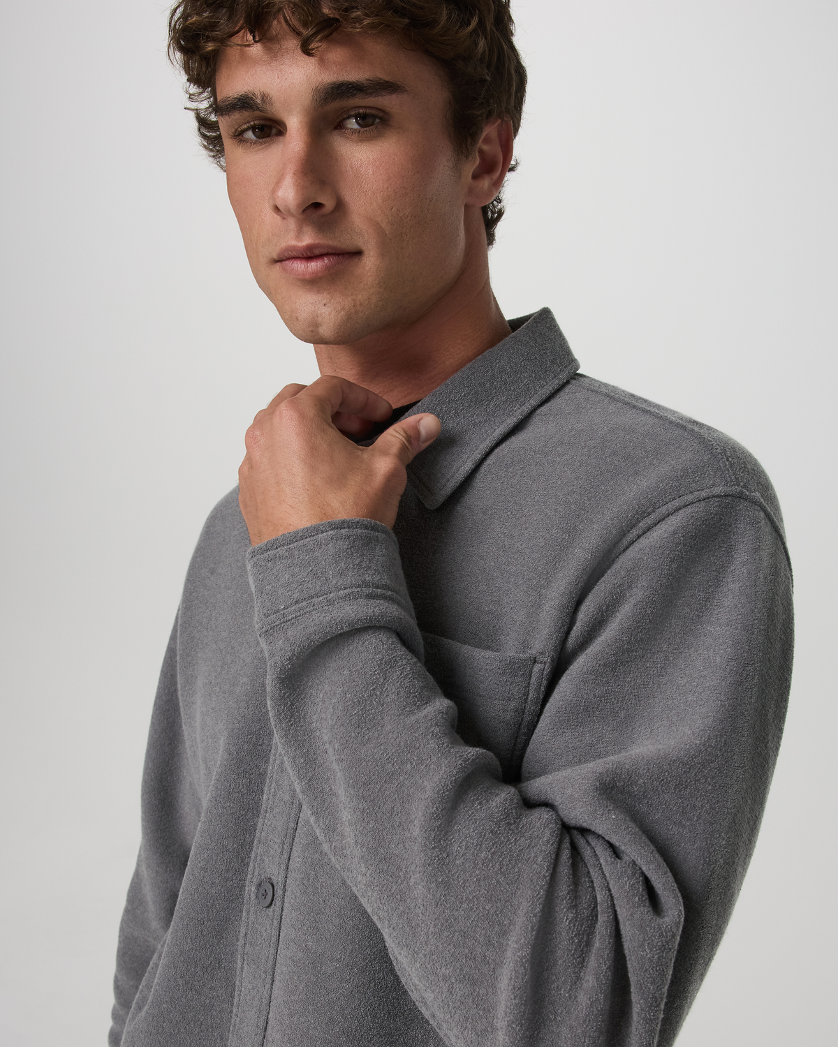 Beach Fleece Shirt Jacket Men's Pinecone Heather Jacket | Vuori outlet