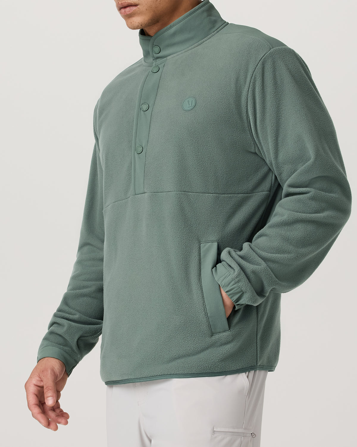 Aspen 1/2 Snap Men's Fleece Mock-Neck Pullover: Marsh | Vuori onsale
